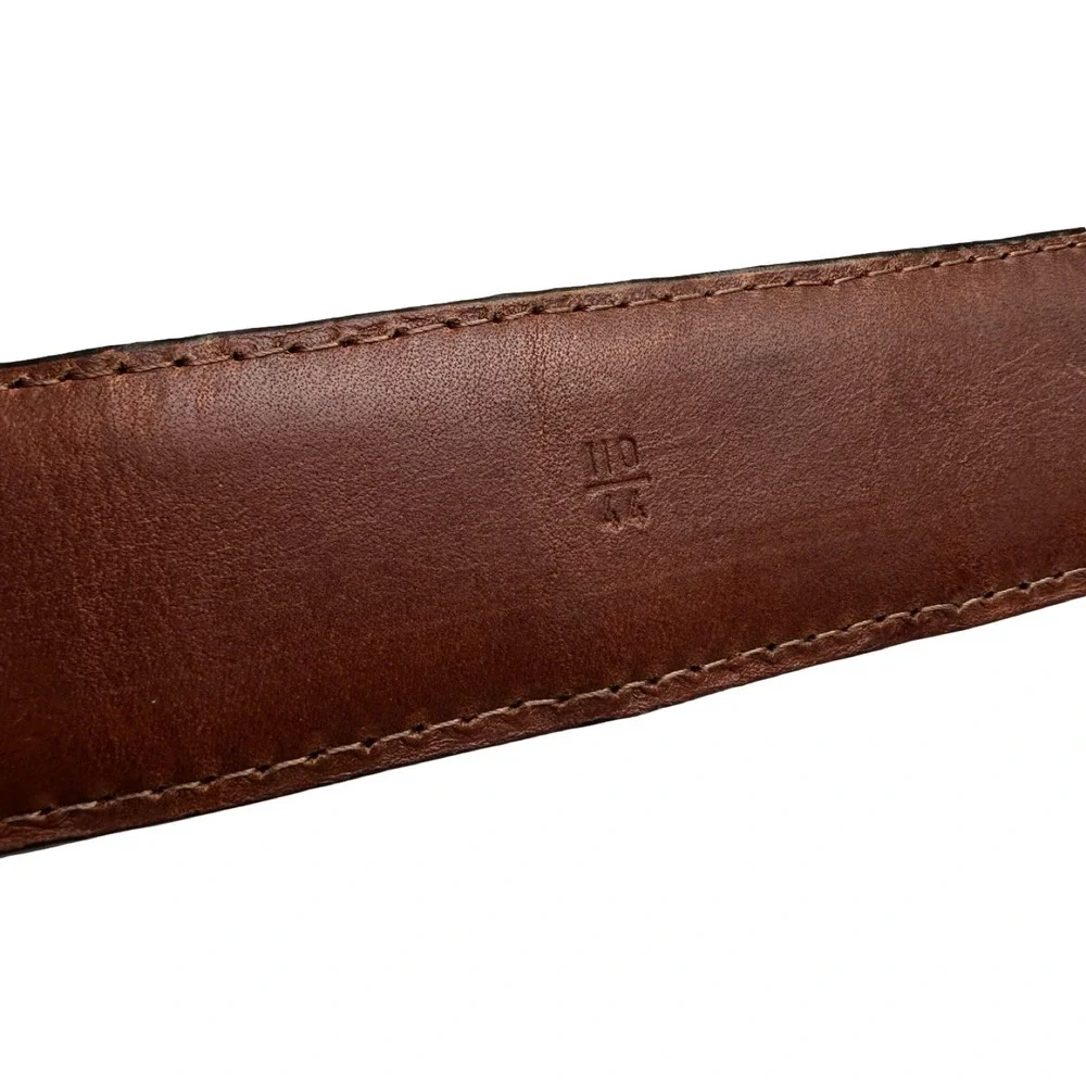 Bespoke Brown Genuine Crocodile 1.25 Inch Belt Brass Buckle Size 44 NWOT